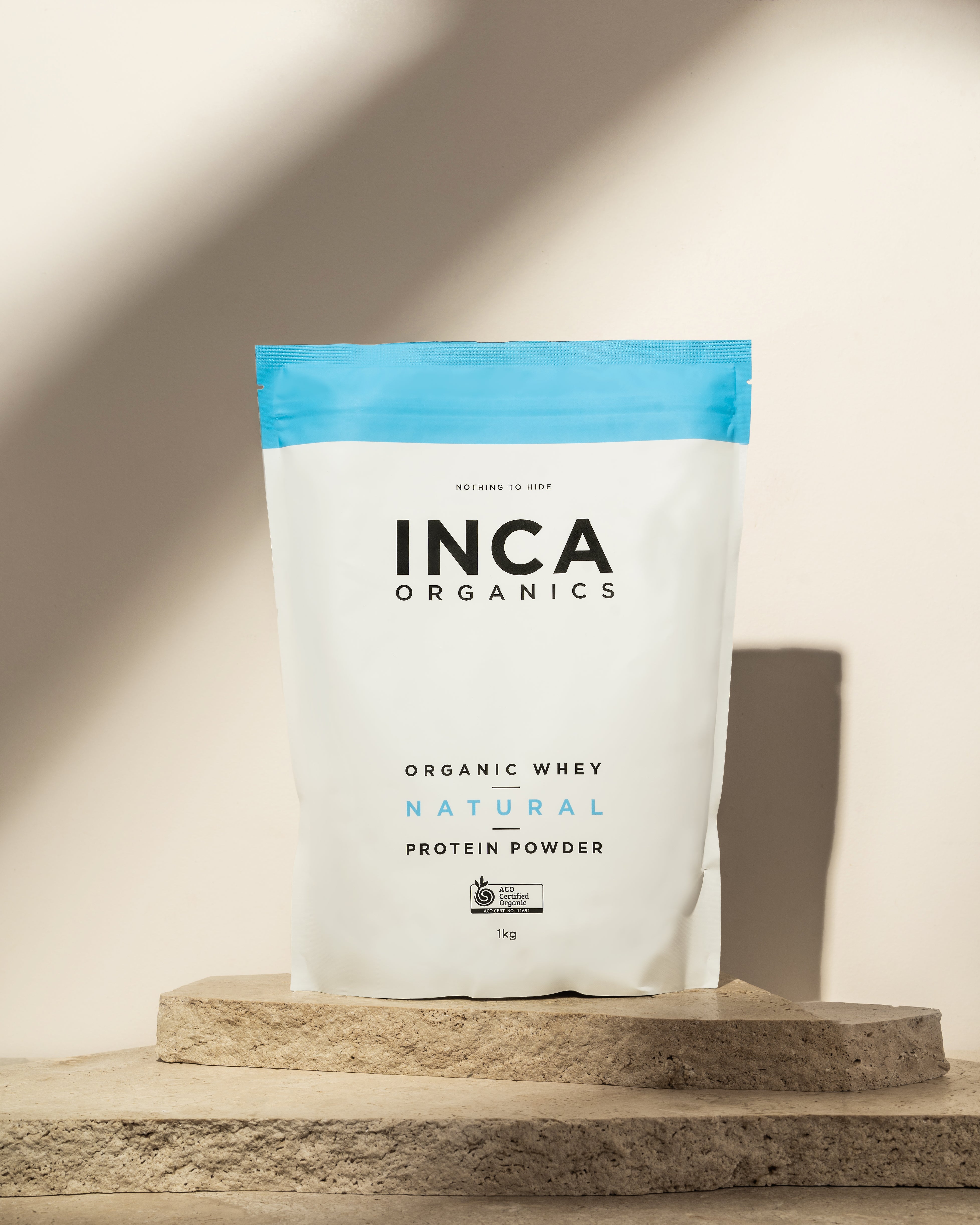 CERTIFIED ORGANIC WHEY NATURAL<br>PROTEIN POWDER (UNFLAVOURED) - 1kg - Inca Organics