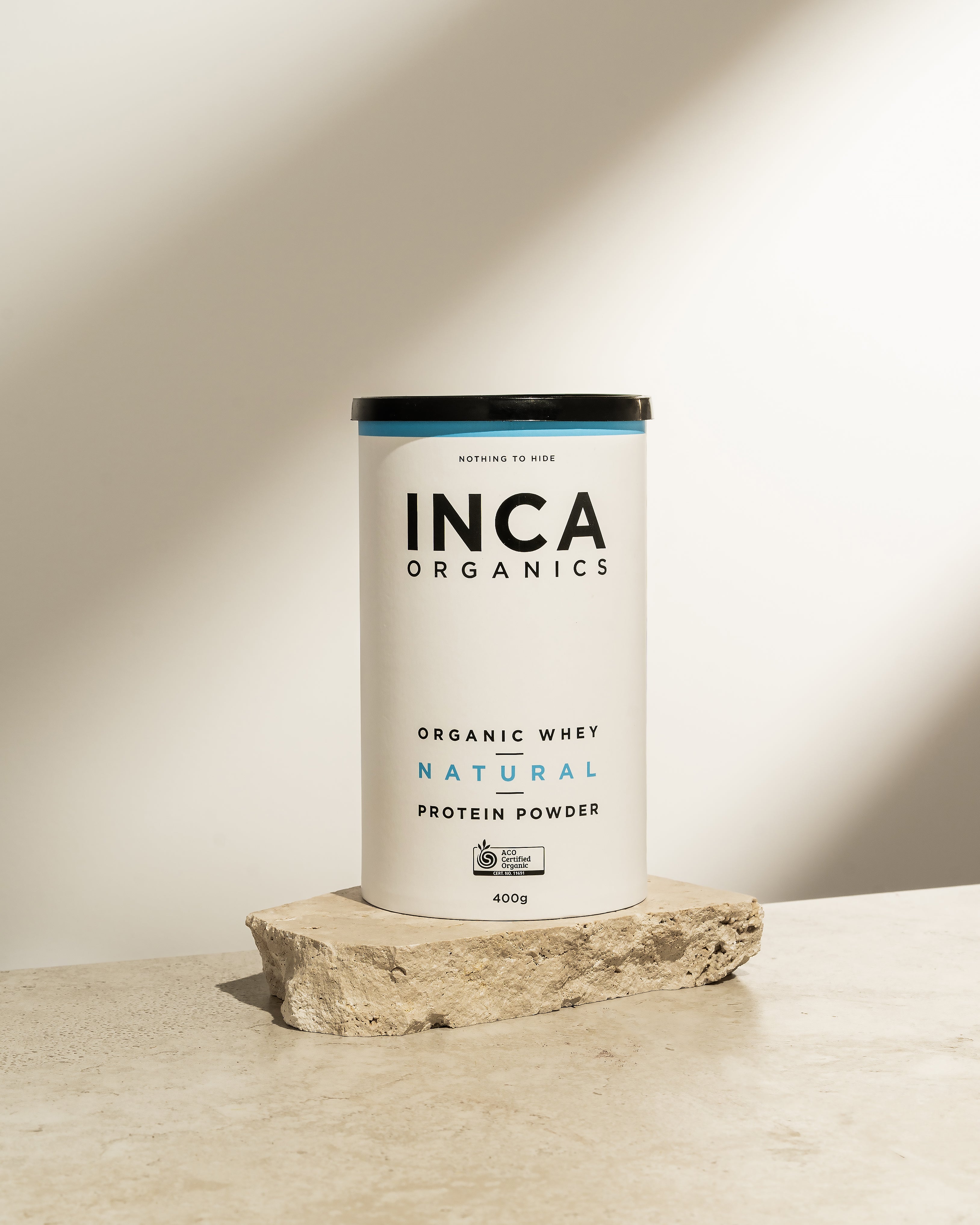CERTIFIED ORGANIC WHEY NATURAL<br>PROTEIN POWDER (UNFLAVOURED) - 400g - Inca Organics