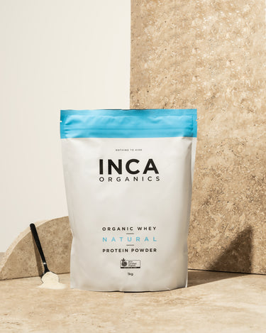 CERTIFIED ORGANIC WHEY NATURAL<br>PROTEIN POWDER (UNFLAVOURED) - 1kg - Inca Organics